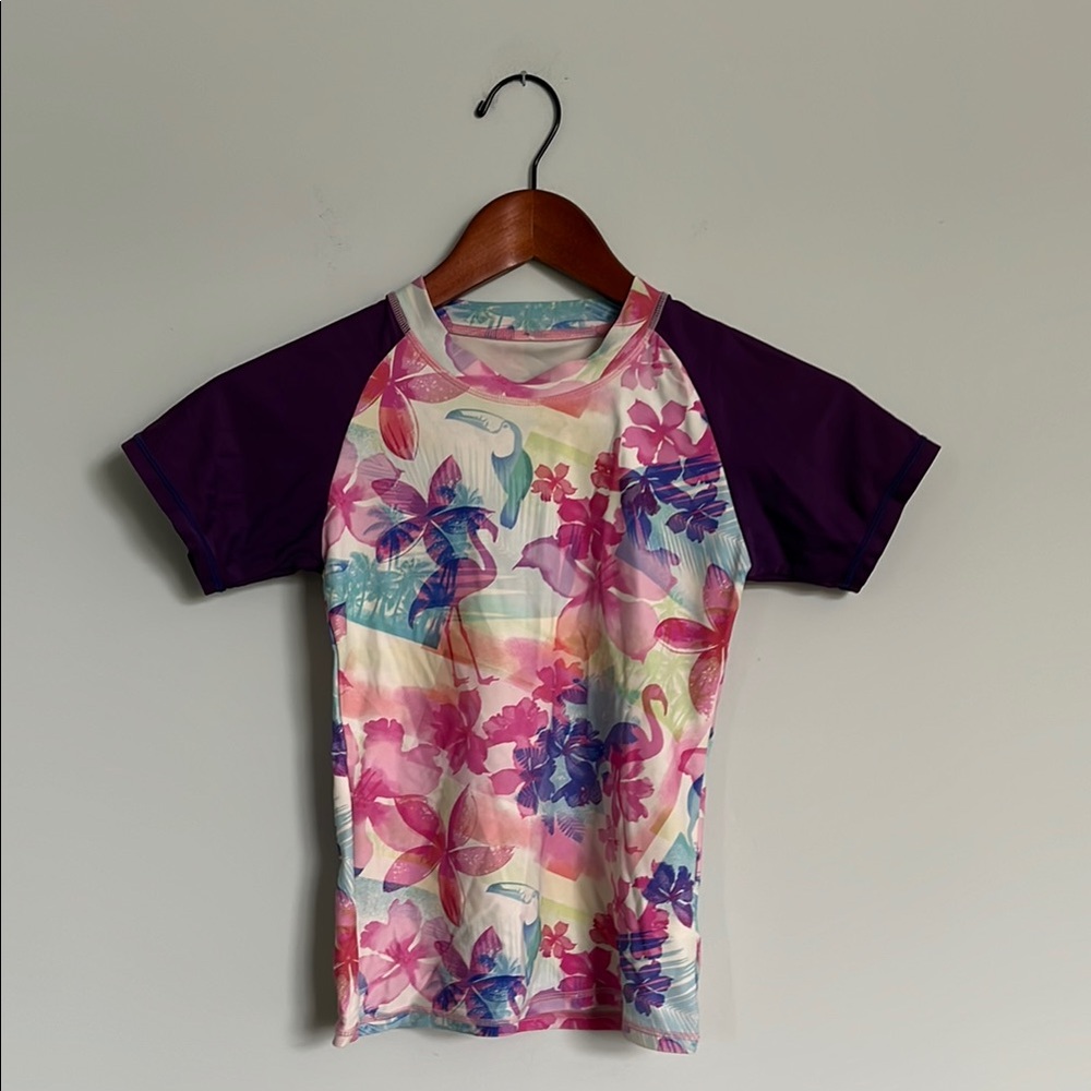 Firefly Floral Rashguard Swim Shirt Top Kids Junior Girls Size M